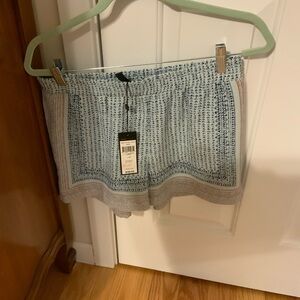 BCBGMaxAzria High Waist Patterned Shorts - Blue and White